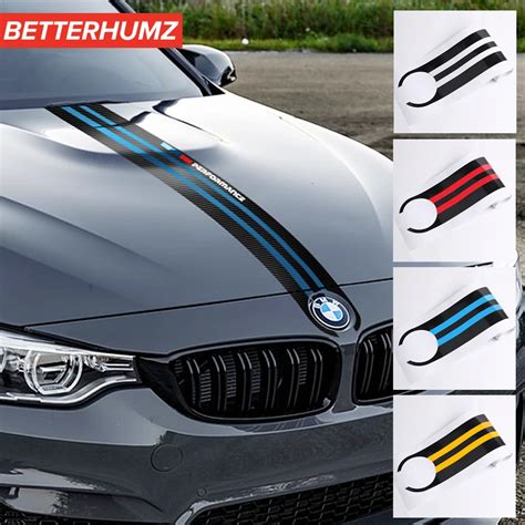 Car Exterior Carbon Fiber Car Hood Sticker M Performance Car Body Decal Styling For Bmw M3 M5 M6