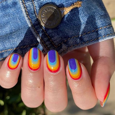 Pride Nail Ideas Upside Down Rainbow Nails