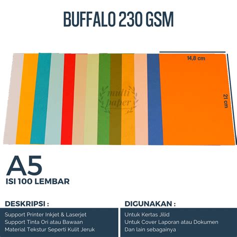 Jual Kertas Buffalo A5 Isi 100 Lembar Karton Buffalo A5 Shopee