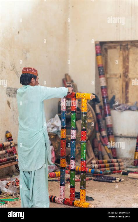 Hala Sindh 2022 Man Wearing Traditional Sindhi Cap Making Colorful