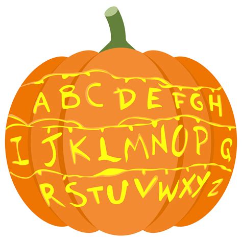 Alphabet From Stranger Things Pumpkin Stencil Free Printable