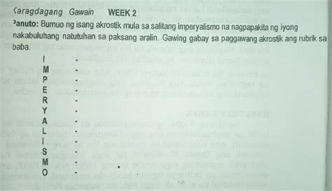 Gumawa Ng Akrostik Mula Sa Salitang Imperyalismononsense