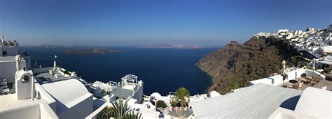 Beautiful View from Cliff Side Suites Hotel in Santorini Greece