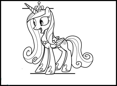 Princess Cadence Coloring Pages Freely for Young | Educative Printable