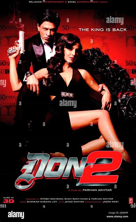 shah rukh khan priyanka chopra poster don   stock photo alamy