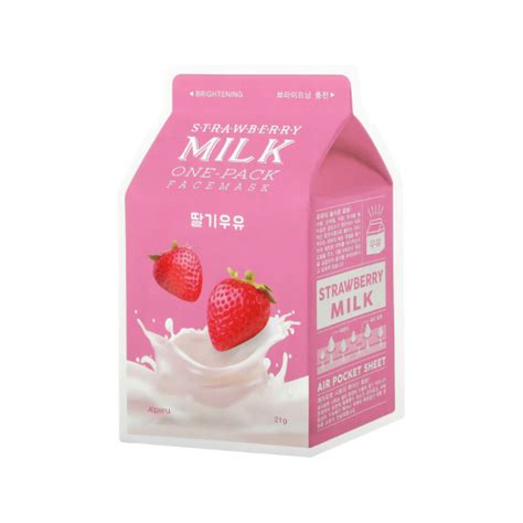 A Pieu Strawberry Milk One Pack Sheet Mask Mellow Morning