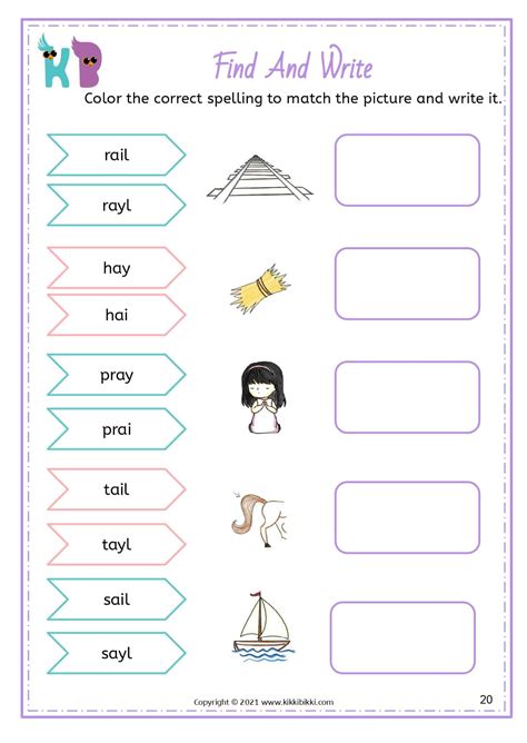 Long A Worksheets Mastering Ai And Ay Words