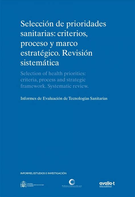 Pdf Selecci N De Prioridades Sanitarias Criterios Proceso Y