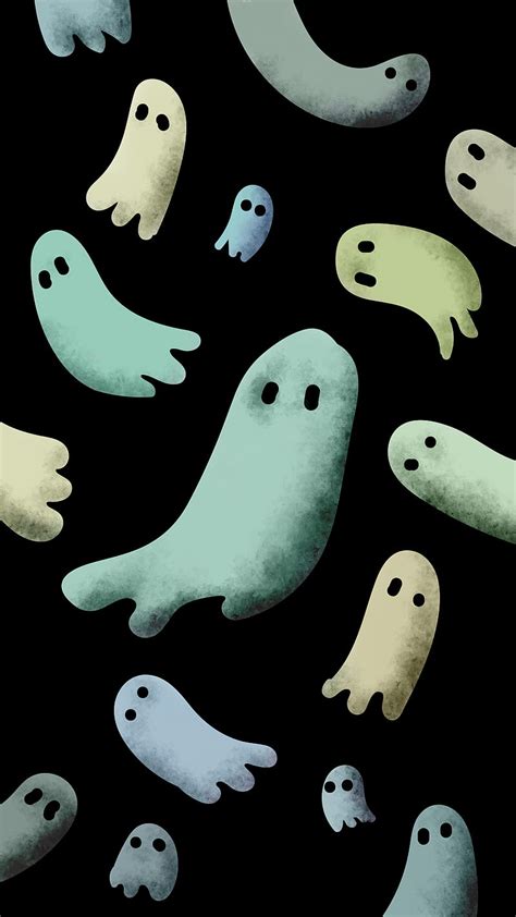 1290x2796px 2k Free Download Ghastly Ghosts Black Boo Cute Drawn