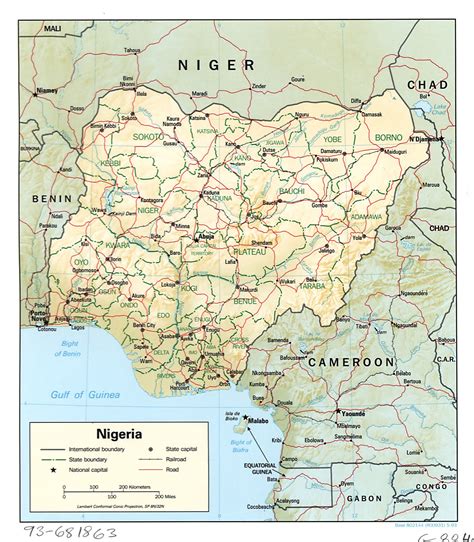 Detailed Political And Administrative Map Of Nigeria With All Roads