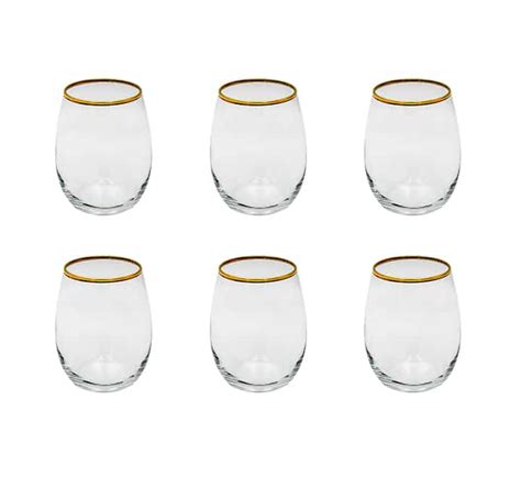 Pasabahce Amber Gold Rim Glass 6pc Home In 1