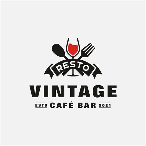 Premium Vector Cafe Bar Resto Vintage Logo Design Template