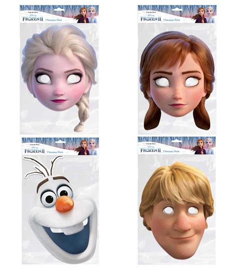 Frozen 2 Official Disney 2d Card Party Face Masks Variety Pack Of 4