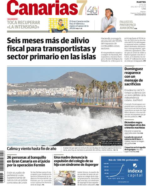 Vea La Portada De Canarias De Este Martes De Diciembre Canarias