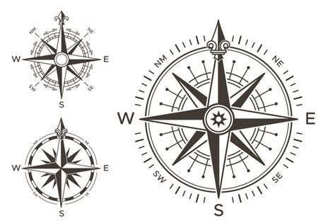 Retro Nautical Compass Vintage Rose Of Wind For Sea World Map West A By Tartila Thehungryjpeg