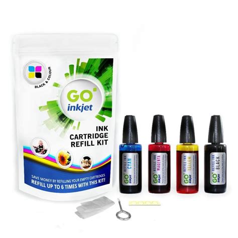 Hp 62 Xl Ink Cartridge Refill Kit Black And Colour Go Inkjet