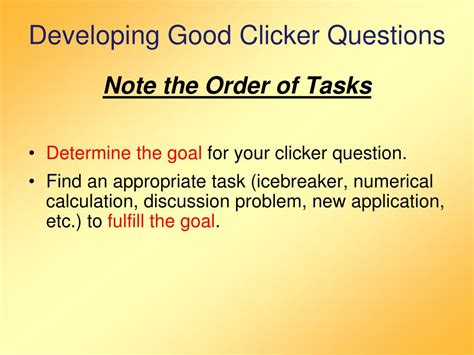 Ppt Are Clickers Worth It  Is All About Writing Good Clicker Questions Powerpoint