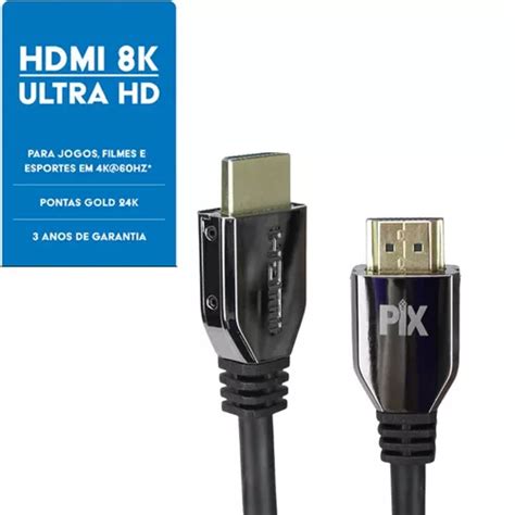 Cabo Hdmi Pix Gold 2 1 1 5mt 8k Ultra Hd E Hdr 018 2121 MercadoLivre