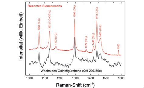 Abb 3 4 Repräsentatives Raman Spektrum der Osirisfigur QH 207 59 3