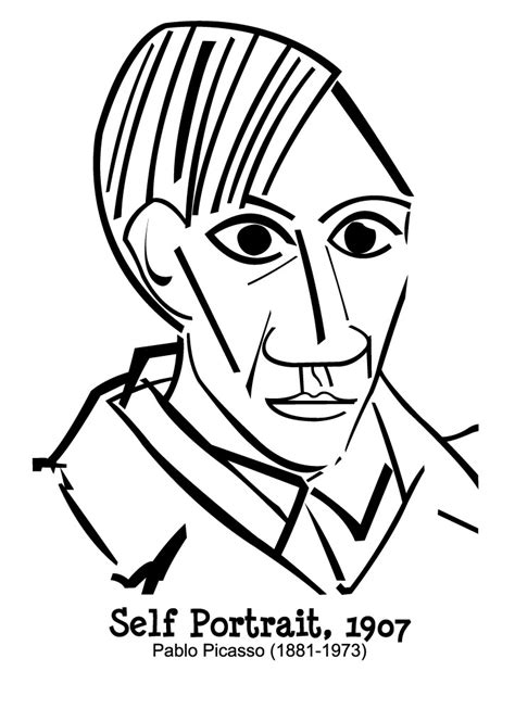 Desenho De Autorretrato Pablo Picasso Para Colorir Tudodesenhos