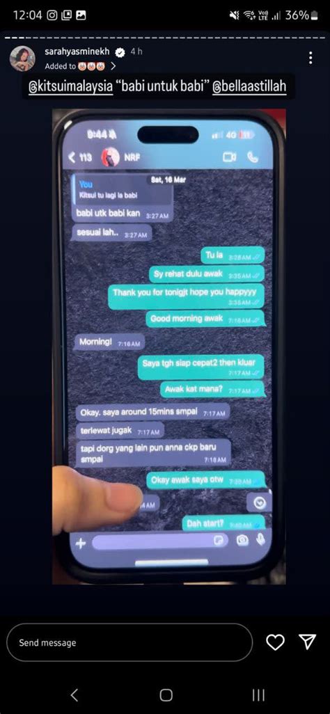 Sarah Yasmine Exposes Romantic Texts Said To Be Between Singaporean