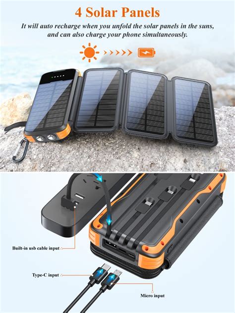 L S Folding Built In Wire Pd W Solar Power Bank Xionel