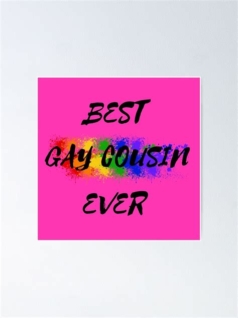 Póster El mejor primo gay de todos los colores del arco iris para primos orgullosos en rosa de