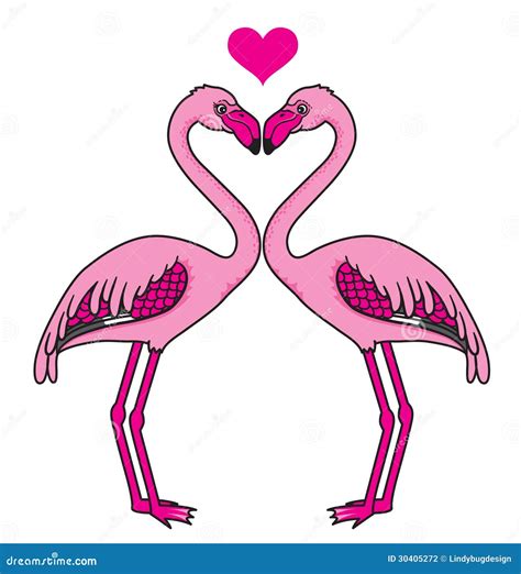 Flamingo Heart Clipart Image