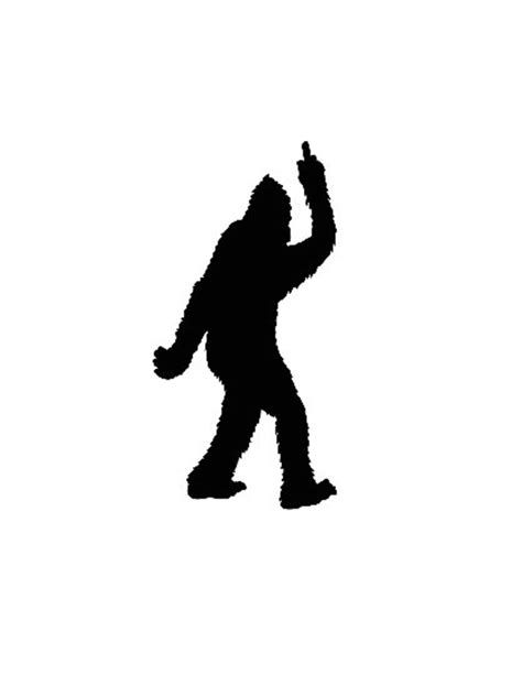 Bigfoot Sasquatch Middle Finger Set Of Vinyl Decals Etsy