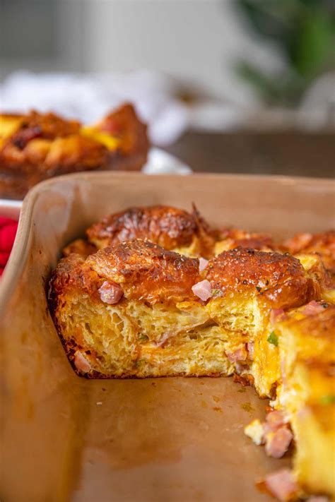 Ham And Cheese Croissant Breakfast Casserole Recipe Dinner Then Dessert