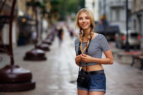 Wallpaper Women Blonde Model City Street Thin Photographer