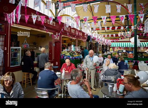 Stockport Town Centres Old Town Market Hall Indoor Market Stock Photo