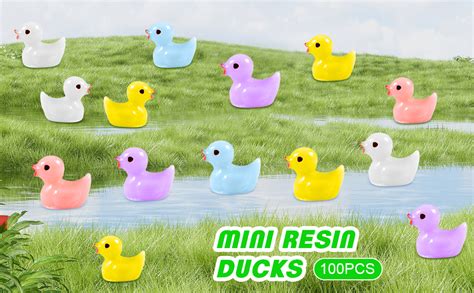 Mini Resin Ducks Pack Of Miniature Colourful Ducks Mini Resin