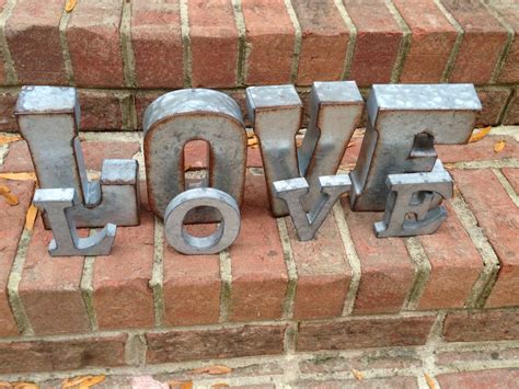 ON SALE/Metal Letters/Wall Decor/4 Galvanized Metal