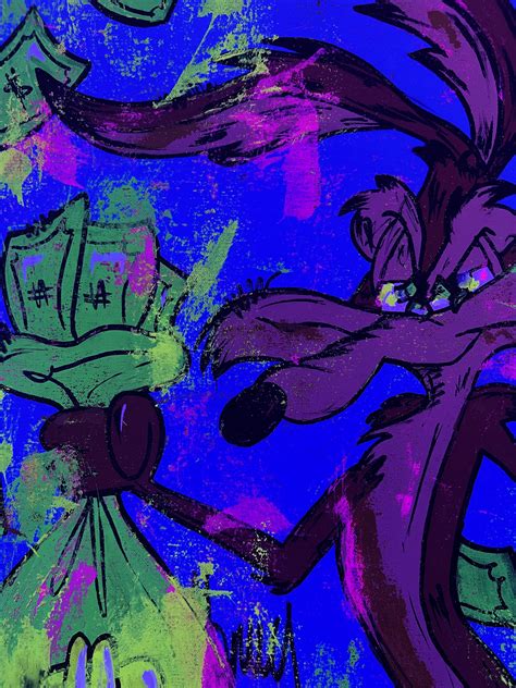 Wile E Coyote Money Bags By Carlos Pun Art Painting Artsper