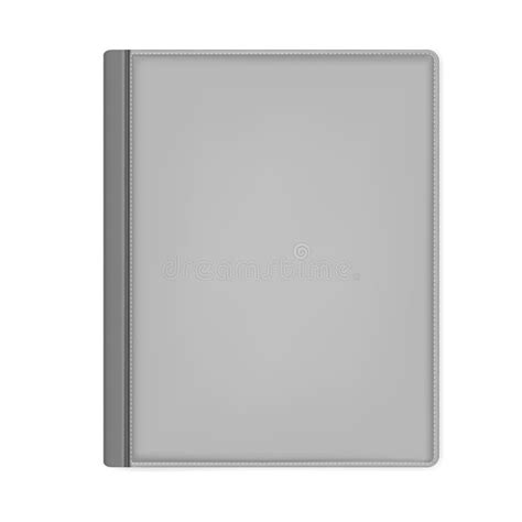 Gray Hardcover Leather Notebook Front Cover Top View Mockup Stock