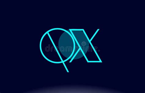 Qx Q X Blue Line Circle Alphabet Letter Logo Icon Template Vector