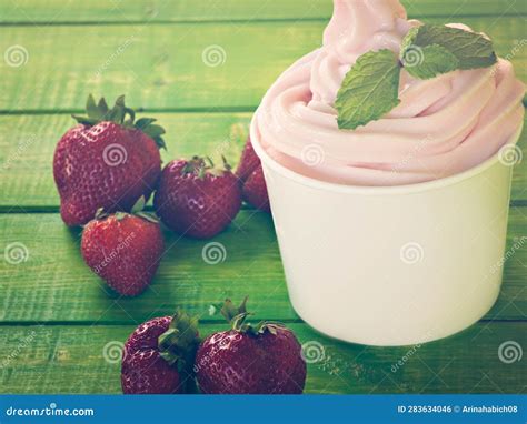 Frozen Soft Serve Yogurt Stock Photo Image Of Cream 283634046