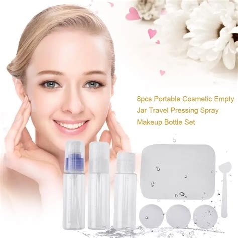 8pcs Refillable Travel Bottles Set Package Cosmetics Bottles Plastic