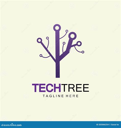 Technisch Boomstamlogo Concept Concept Groen Netwerktechnologielogo