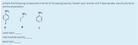 Solved A Rank The Following Compounds In Terms Of Chegg