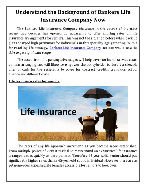 PPT - Understand the Background of Bankers Life Insurance Company Now