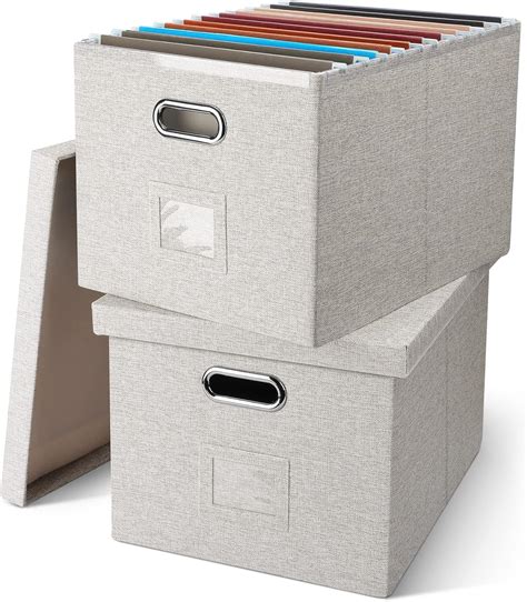 Graciadeco File Organizer Box Collapsible Storage Filling Box With Lid