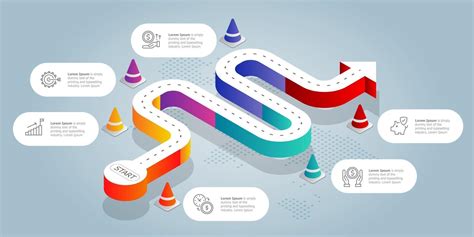 road isometric infographics presentation element 2425202 Vector Art at ...