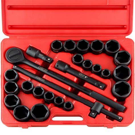 Neiko 02499a 3 4 Inch Drive Master Impact Socket Set 27 Piece Sae And Metric Combination