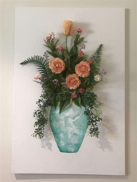 DIY 3D Artificial Flower Wall Art Flower Wall Art Diy Diy Wall Art