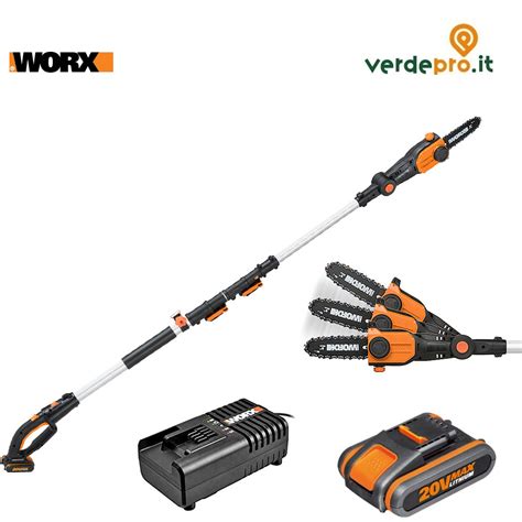 WORX WG349E Potatore Telescopico A Batteria Per Potatura Facile