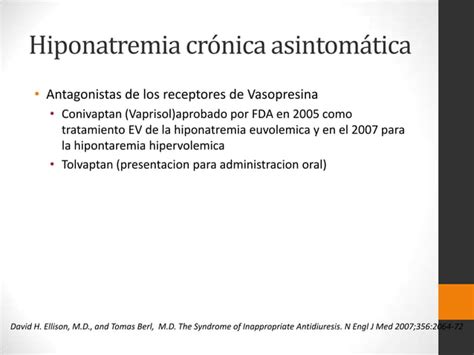 Sindrome De Secrecion Inadecuada De La Hormona Antiduretica Ppt