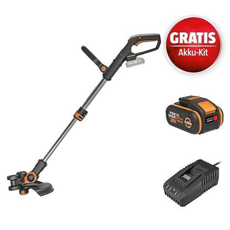 Worx Powershare V Maschinenpaket Akku Rasentrimmer Wg E Ah