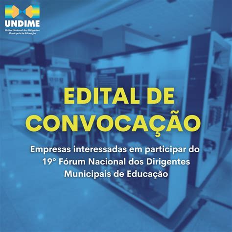 Undime Lan A Edital De Convoca O Para Empresas Interessadas Em Expor